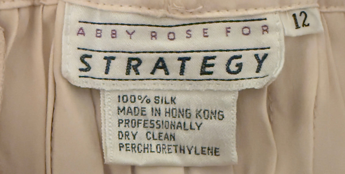1980s Abby Rose for Strategy Silk Skirt