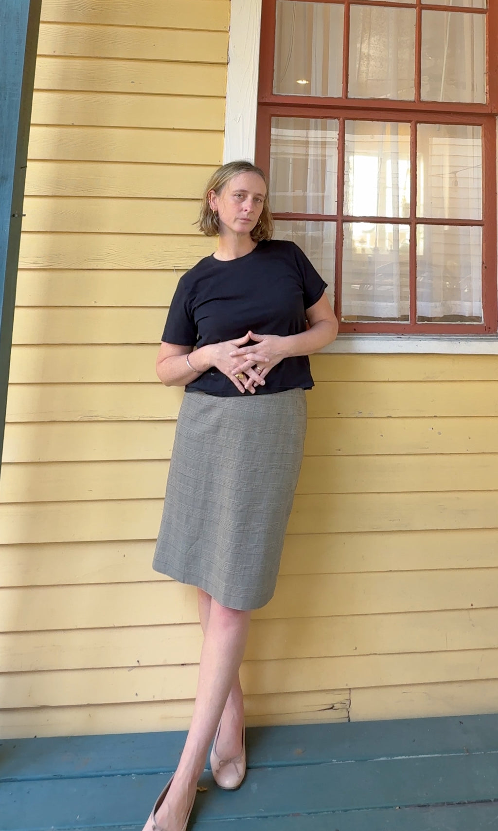 INV-109 Akris punto skirt editorial